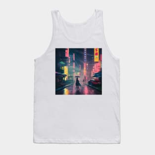 Neo Tokyo - A Lonely Man - Night Lights Tank Top